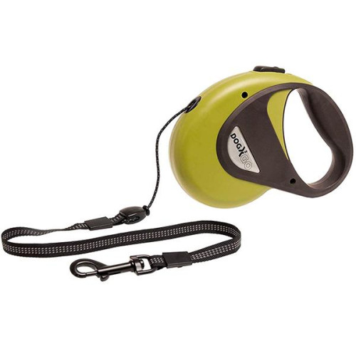 Поводок-рулетка Flamingo Dogx2Go Cord для собак до 20 кг, синій, розмір M, 5 м