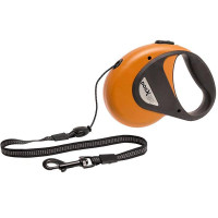 Поводок-рулетка Flamingo Dogx2Go Cord для собак до 20 кг, оранжевий, розмір M, 8 м