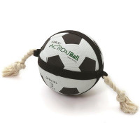 Іграшка Flamingo Actionball для собак, футбольний м'яч на мотузці, гума, 12.5 см Іграшка Flamingo Actionball для собак, футбольний м'яч на мотузці, гума, 12.5 см