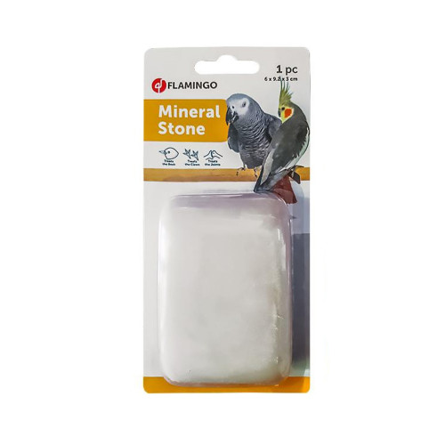 Мінеральний камінь Flamingo Mineral Stone для птахів з вітамінами, 6х9.2х3 см