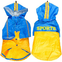 Плащ-дождевик Flamingo Raincoat 2in1 для собак, желто-голубой, 40 см