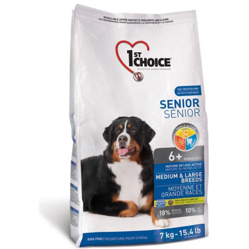 Сухий корм 1st Choice Senior Medium & Large Chicken для літніх собак середніх і великих порід, з куркою, 7 кг