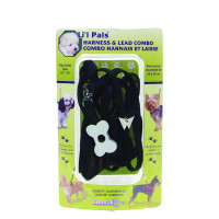 Нейлонова шлея Coastal Bone Combo для собак, чорна, 0.8×25-35 см Нейлонова шлея Coastal Bone Combo для собак, чорна, 0.8×25-35 см