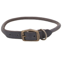 Шкіряний нашийник Coastal Circle T для собак, круглий, сірий, 1.6×60 см