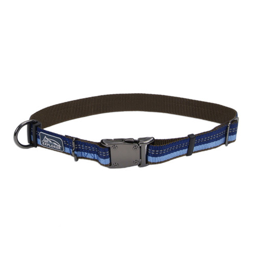 Нейлоновий нашийник Coastal K9 Explorer для собак, синій, 2.5×30-45 см