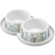 Подвійна миска Moderna Double Trendy Dinner Maasai для котів, сіро-біла, 2×350 мл