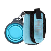 Миска з сумкою Dexas Travel Cup для води і аксесуарів, блакитна Миска з сумкою Dexas Travel Cup для води і аксесуарів, блакитна