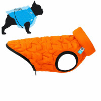 Двостороння куртка AiryVest Uni XS28 для собак, оранжево-чорна Двостороння куртка AiryVest Uni XS28 для собак, оранжево-чорна