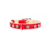 Нашийник Brilliance подвійний, з прикрасою Зірочка, ширина 25 мм, довжина 38-49 см, червоний