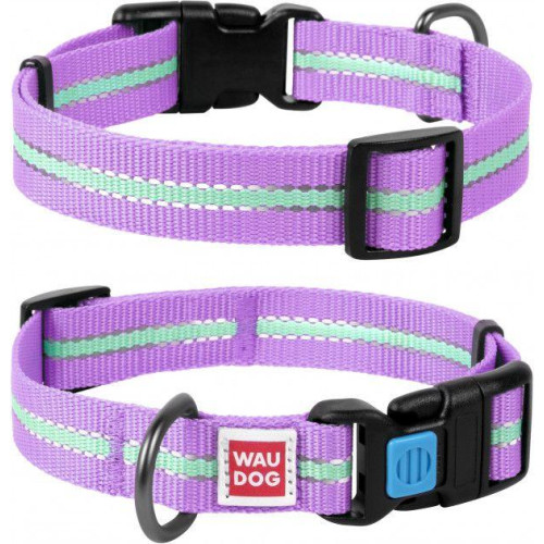 Нашийник Waudog Nylon Світлонакопичувальні, ширина 20 мм, довжина 24-40 см, фіолетовий