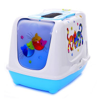 Туалет Moderna Trendy Cat Friends Forever для котів c фільтром і совком, блакитний, 50 х 39 х 37 см Туалет Moderna Trendy Cat Friends Forever для котів c фільтром і совком, блакитний, 50 х 39 х 37 см