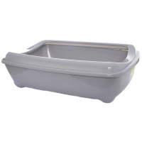 Туалет Moderna Arist-O-Tray Jumbo з бортиком для котів, світло-сірий, 57×43×16.3 см