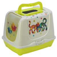Туалет Moderna Trendy Cat Friends Forever для котів c фільтром і совком, лимонний, 50 х 39 х 37 см Туалет Moderna Trendy Cat Friends Forever для котів c фільтром і совком, лимонний, 50 х 39 х 37 см