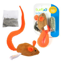 Іграшка Coastal Turbo Tail Mouse Catnip з пресованої котячої м'яти для кішок, помаранчевий хвіст Іграшка Coastal Turbo Tail Mouse Catnip з пресованої котячої м'яти для кішок, помаранчевий хвіст