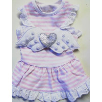 Футболка Monkey Daze Angel Wing Pink для собак, розмір M, рожеве з білою смужкою Футболка Monkey Daze Angel Wing Pink для собак, розмір M, рожеве з білою смужкою