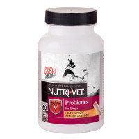 Пробиотики Nutri-Vet Probiotics для стимуляции роста полезных бактерий в кишечнике собаки, 60 капсул