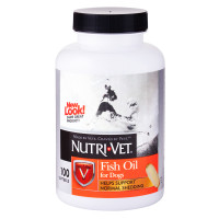 Добавка рыбий жир Nutri-Vet Fish Oil для улучшения состояния кожи и шерсти у собак, 100 капсул