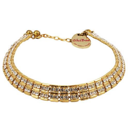 Ланцюжок Shiboo Sissi-Choker зі стразами Сваровські, для собак, золото, 35 см