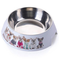 Пластиковая миска AnimAll с металлической вставкой для собак, 1.5 л