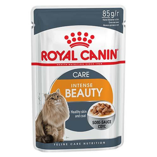 Вологий корм Royal Canin Intense Beauty для кішок з проблемної шерстю, шматочки в соусі, 85 г