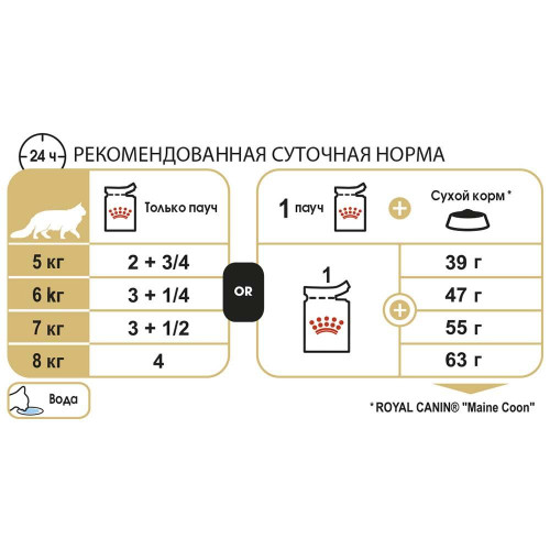 Вологий корм Royal Canin Maine Coon Adult для мейн-кунів, шматочки в соусі, 85 г