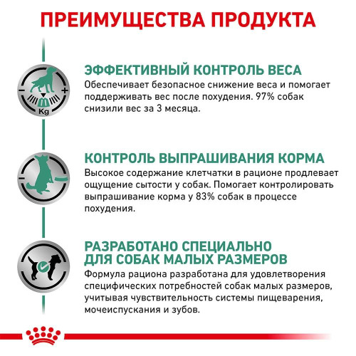 Сухий корм Royal Canin Satiety Small Dog для собак дрібних порід схильних до надмірної ваги, 1.5 кг