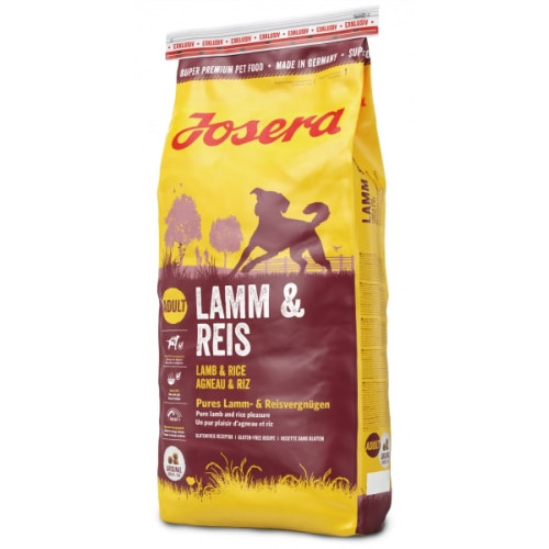 Сухий корм Josera Adult Lamm & Reis для дорослих собак великих порід, з м'ясом ягняти, 15 кг