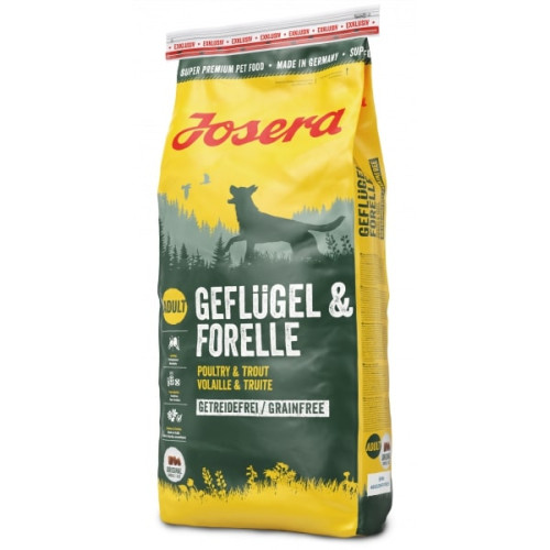 Сухий корм Josera Adult Geflugel & Forelle для дорослих і активних собак, з м'ясом птиці і форелі, 15 кг