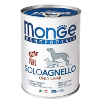 Вологий корм MONGE DOG SOLO 100% ягня, 400 г Вологий корм MONGE DOG SOLO 100% ягня, 400 г