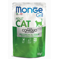 Вологий корм MONGE CAT GRILL Adult кролик, 85 г Вологий корм MONGE CAT GRILL Adult кролик, 85 г