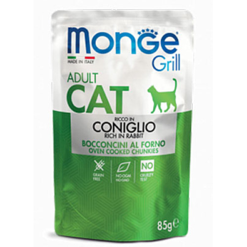 Вологий корм MONGE CAT GRILL Adult кролик, 85 г
