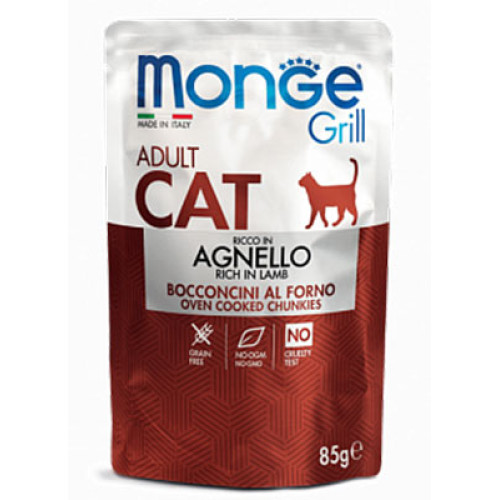 Вологий корм MONGE CAT GRILL Adult ягня, 85 г
