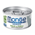 Вологий корм MONGE CAT MONOPROTEIN м'ясні пластівці курка з горошком, 80 г