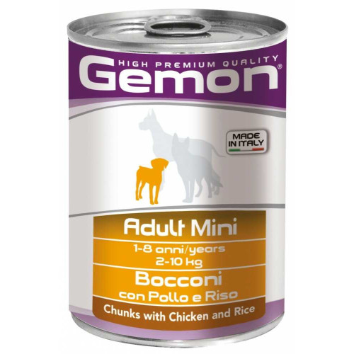 Вологий корм GEMON DOG WET Mini Adult шматочки з куркою і рисом 0,415 кг