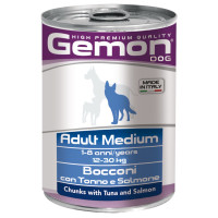 Вологий корм GEMON DOG WET Medium Adult шматочки з тунцем і лососем 0,415 кг