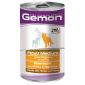Вологий корм GEMON DOG WET Medium Adult шматочки з куркою та індичкою 1,25 кг