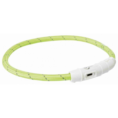 Нашийник Trixie Flash Light USB L-XL світиться, з відображає смугою, 65 см х 7 мм, зелений