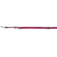 Повідець-перестібка Trixie Cavo Adjustable Lead для собак, плетений, круглий, розмір S-M, 2 м/12 мм, фуксія/графіт