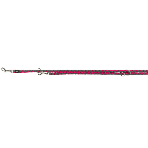 Повідець-перестібка Trixie Cavo Adjustable Lead для собак, плетений, круглий, розмір S-M, 2 м/12 мм, фуксія/графіт