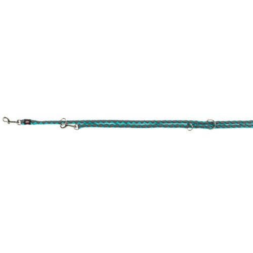 Повідець-перестібка Trixie Cavo Adjustable Lead для собак, плетений, круглий, розмір S-M, 2 м/12 мм, океан/графіт