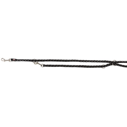 Повідець-перестібка Trixie Cavo Adjustable Lead для собак, плетений, круглий, розмір S-M, 2 м/12 мм, чорний/графіт