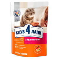 Сухий корм Клуб 4 Лапи Adult Cat Premium для дорослих кішок, з телятиною, 300 г Сухий корм Клуб 4 Лапи Adult Cat Premium для дорослих кішок, з телятиною, 300 г