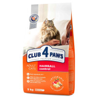 Сухий корм Клуб 4 Лапи Hairball Control Adult Premium для виведення шерсті для дорослих кішок, 5 кг Сухий корм Клуб 4 Лапи Hairball Control Adult Premium для виведення шерсті для дорослих кішок, 5 кг