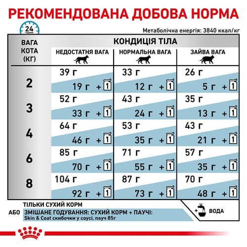 Сухий корм Royal Canin Skin & Coat при дерматозе і випаданні шерсті у котів, 400 г