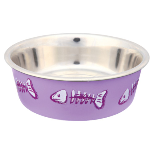 Миска Trixie для кішок, сталева з пластиковим покриттям, 0.25 л/12 см