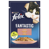 Вологий корм Purina Felix Fantastic для котів, з лососем, 85 г Вологий корм Purina Felix Fantastic для котів, з лососем, 85 г