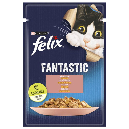 Вологий корм Purina Felix Fantastic для котів, з лососем, 85 г