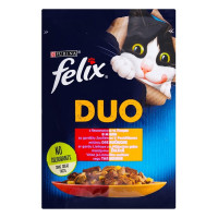 Вологий корм Purina Felix Fantastic Duo для котів, з яловичиною та птицею, 85 г Вологий корм Purina Felix Fantastic Duo для котів, з яловичиною та птицею, 85 г