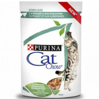 Вологий корм Purina Cat Chow Sterilised для стерилізованих котів, з куркою і баклажанами 85 г Вологий корм Purina Cat Chow Sterilised для стерилізованих котів, з куркою і баклажанами 85 г