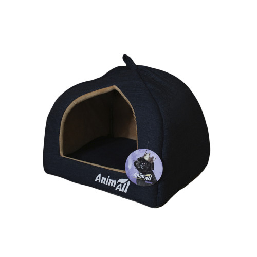 Будиночок AnimAll Piter S для собак, темно-синій, 38×38×29 см